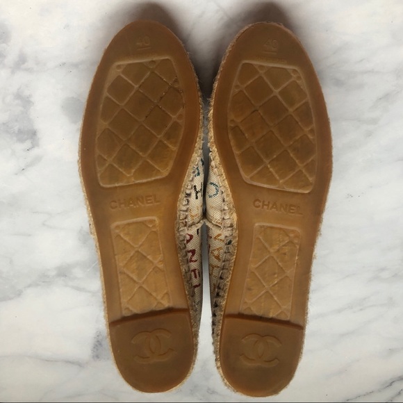 CHANEL Espadrilles in Graffiti with Black Toe RARE - Picture 10 of 16